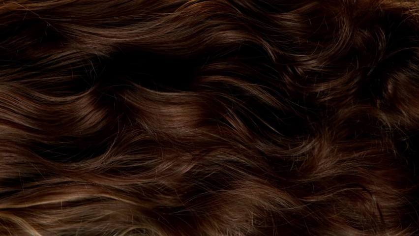 Super slow motion of wavy brown hair in detail. Filmed on high speed cinema camera, 1000 fps. | Shutterstock HD Video #1091652315