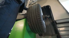 Car wheel test - tire balance and rotation