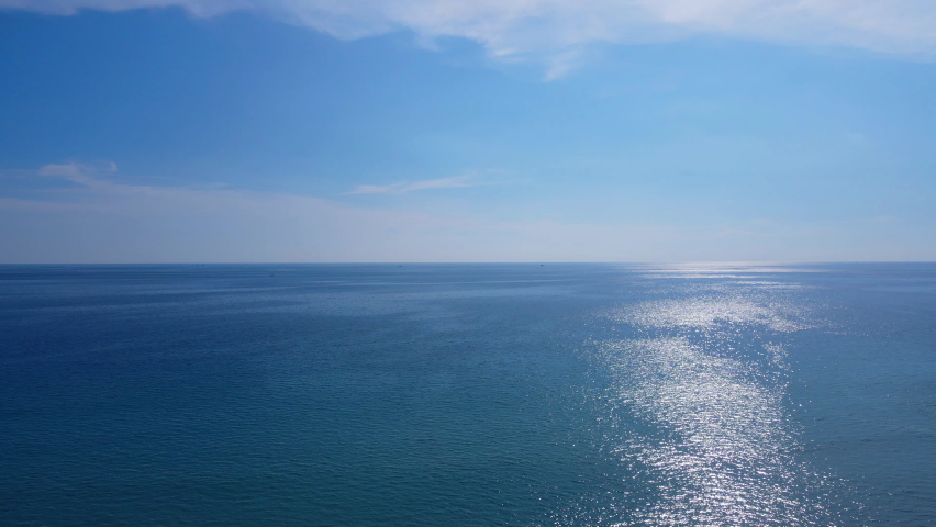 aerial view sea horizon as far as the eye can see One part sky, one part sea. Royalty-Free Stock Footage #1091655385