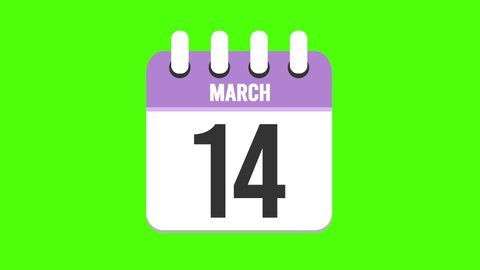 March 14 Calendar Appearing Pages Dropping Stock Footage Video (100%