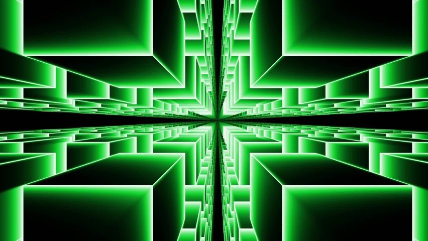 3d cubes lights tunnel. Сubic tunnel 3D animation. 3D endless tunnel Movement. VJ Loop. Futuristic. Looped. Royalty-Free Stock Footage #1091665491