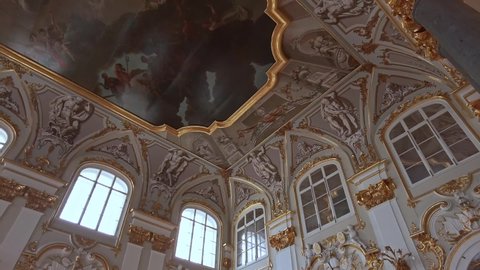 Saint-Petersburg, Russia - Circa May 2022. Interiors of the State Hermitage Museum.