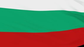 4K Ultra Hd 3840x2160. A beautiful view of Bulgaria flag video. 3D flag waving seamless loop video animation.