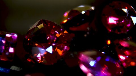 Close-up Jewelry stone ruby. Bright Red Gemstone Ruby.