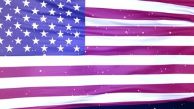 4th of July Independence day greeting animated background with american flag