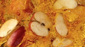 Super Slow Motion Shot of Red Apple Cuts Falling and Splashing into Juice at 1000fps. - Powered by Shutterstock - Get 15% off with code: PIKWIZARD15