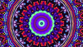 Mandala, Abstract loop motion, Kaleidoscopic video background. Colorful symmetric patterns. Hypnotic motion. symmetrical fractal design looped animation, Dynamic ethnic abstract texture. 4K. UHD