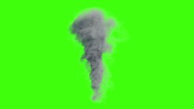 a tornado isolated on green background. a large tornado in 3d.