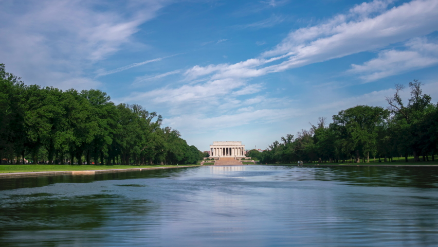 Mid Day Time lapse of the Clouds Over The Lincoln Memorial