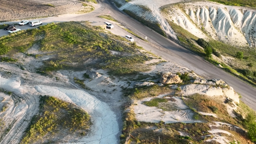 Cabriolet rides in cappadocia aerial view 4 K Turkey | Shutterstock HD Video #1091734205