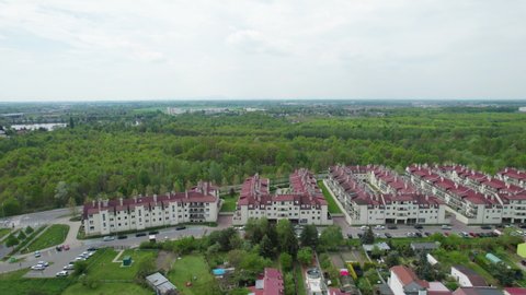 Aerial View Houses Typical Polish Suburbs Stock Footage Video (100% ...