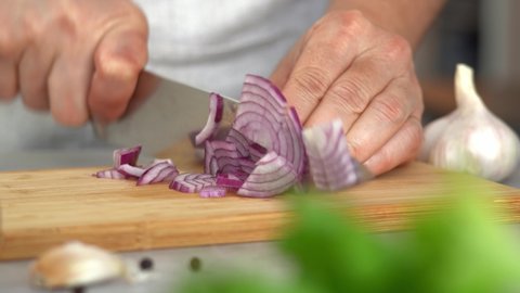 Camera Movement On Male Hands Chop Stock Footage Video (100% Royalty ...