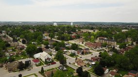 Aerial View of a Small Suburban Town