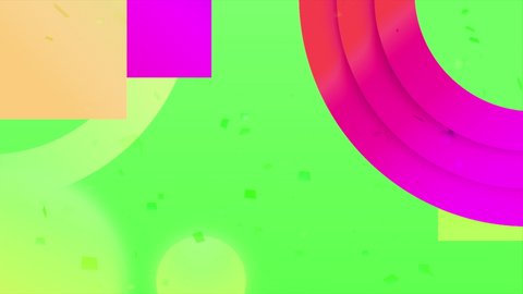 Moving background with colorful shapes. Motion. Modern stylish animation for intro. Intro with geometric shapes moving on colored background