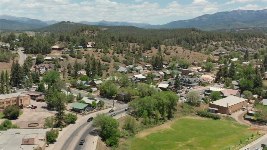 Aerial view of eastern Pagosa Springs, Colorado