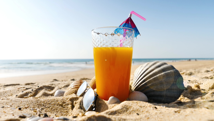  fruit juice-cocktail on the beach | Shutterstock HD Video #1091767981