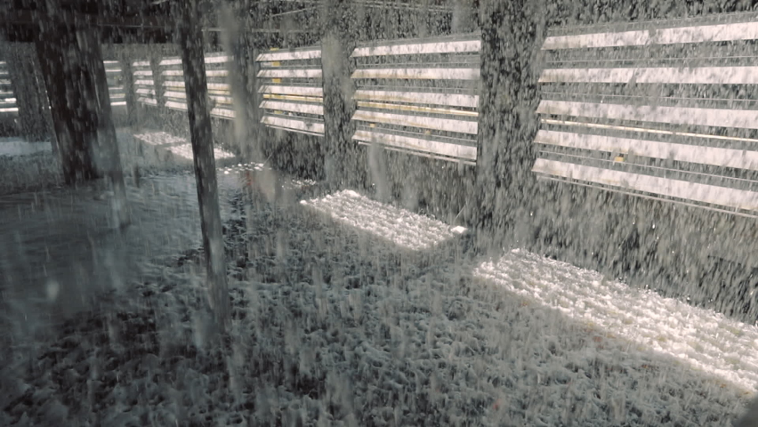 Water inside the cooling tower. Inside the cooling tower. Water droplets inside a cooling tower in a factory | Shutterstock HD Video #1091768707