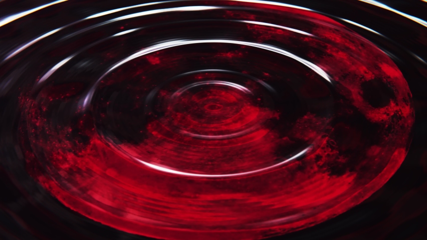 Realistic looping 3D animation of the circles on a water surface with Evil bloody red  moon reflections rendered in UHD as Halloween motion background Royalty-Free Stock Footage #1091776765