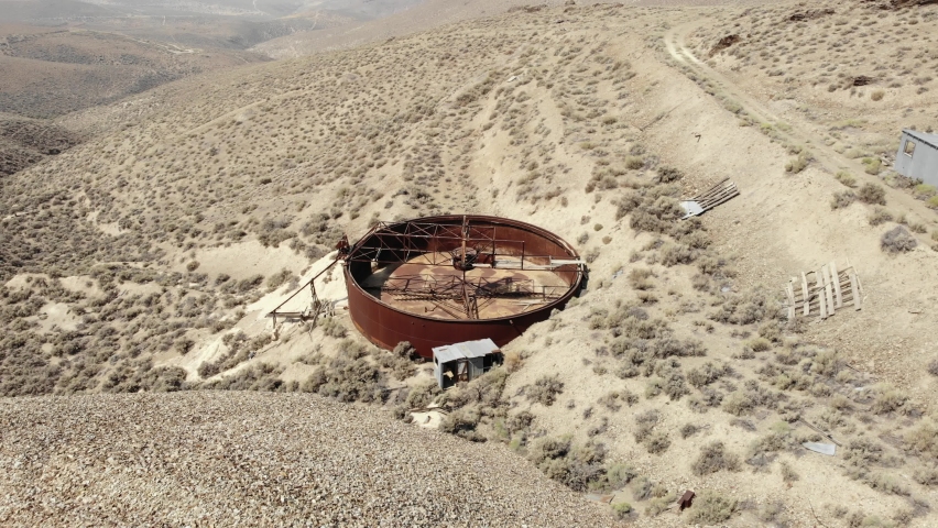 A Large Ore Processing Tank at the Nevada Ghost Town and Mining Camp of Jumbo.