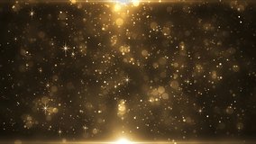 Abstract Golden Bokeh and Dust with Flickering Lights