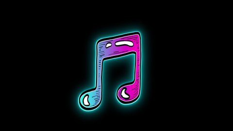 Animated Hand Drawn Music Symbol Classic Stock Footage Video (100% ...