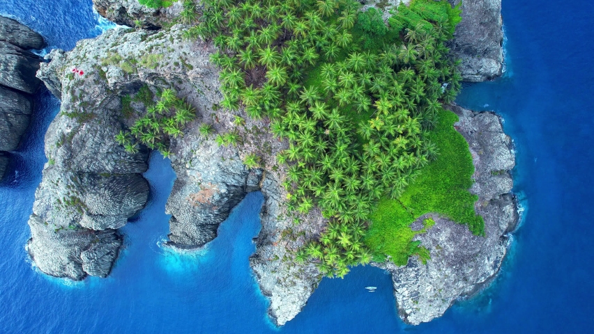 From above the Santana Islet at Sao Tome,Africa