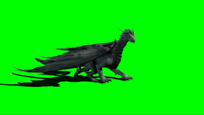 Dragon Walking on Green Screen | Shutterstock HD Video #1091810201