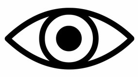 Animated eye close. blinks an eye. Linear icon. Looped video. Vector illustration on white background.