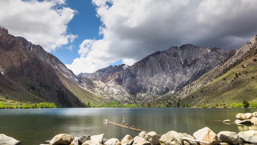 Time Lapse of the clouds above Convict Lake in the Sierra Nevada Mountains in California