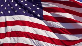 US Flag blowing in the breeze. Shot with a high-speed camera - Powered by Shutterstock - Get 15% off with code: PIKWIZARD15