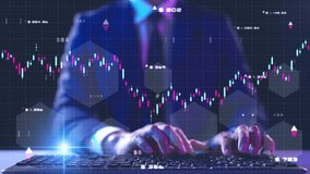 Finance global GDP business stock exchange, crypto currency, blockchain data analytics report analyzing. business man typing on keyboard working on financial data - Powered by Shutterstock - Get 15% off with code: PIKWIZARD15