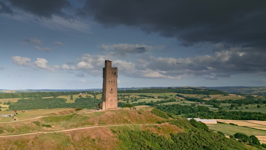 Castle Hill in Almondbury overlooking Huddersfield in the Metropolitan Borough of Kirklees, West Yorkshire