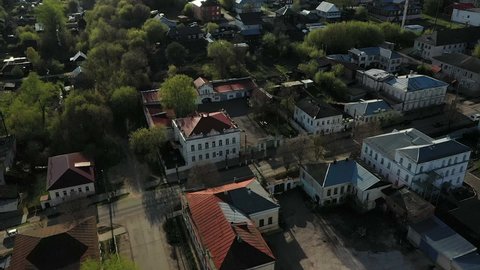 Aerial view of street from Urzhum town of Kirov region