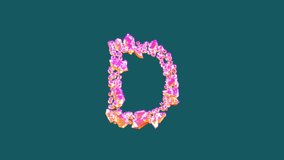 orange and pink fashion gems font - letter D, isolated - loop video
