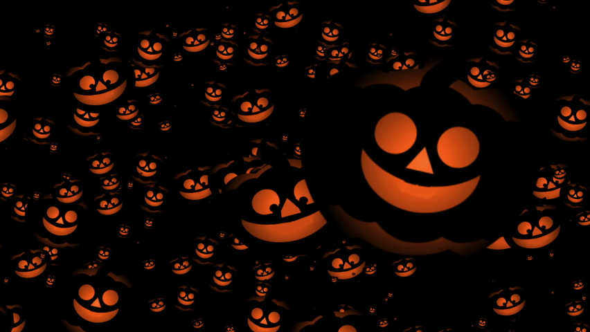 Dark Halloween Pumpkins in a 3D animation | Shutterstock HD Video #1091861327