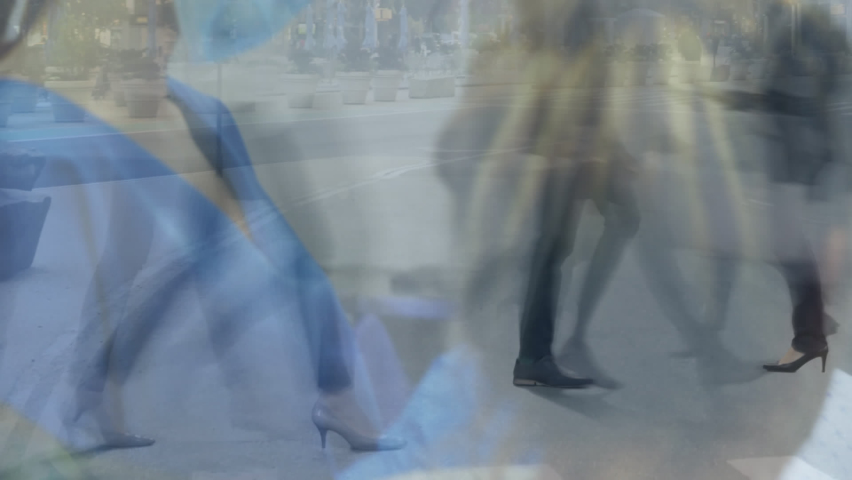 Animation of timelapse with walking people over team of surgeons during operation. Health, medicine and city life concept digitally generated video. | Shutterstock HD Video #1091865107