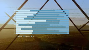 Animation of financial data processing over electricity pylons. Global ecology, finances and digital interface concept digitally generated video. - Powered by Shutterstock - Get 15% off with code: PIKWIZARD15