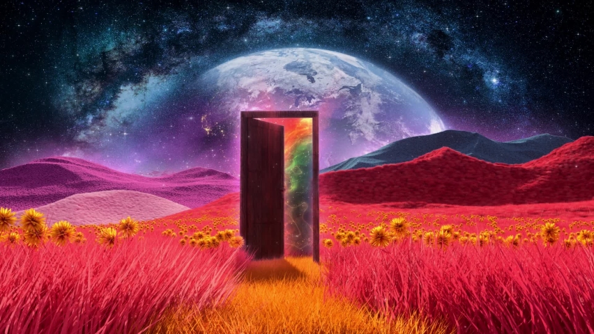 Door to Another Dimension - Nature Fantasy Landscape Loop Background Royalty-Free Stock Footage #1091874609
