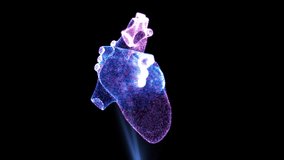 Video Illustration of Scanning an Artificial Heart. Neon Animation of the Future. 3D Visualization - Powered by Shutterstock - Get 15% off with code: PIKWIZARD15