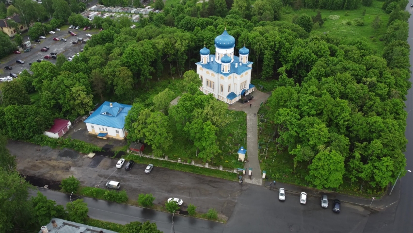 Modern stone graveyard cathedral in the name of the Exaltation of the Cross, located in Petrozavodsk (Russia), was founded on July 16, 1848 at the place of the old wooden church demolished in 1847