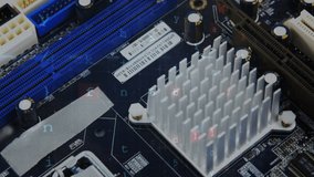 Cyber security data processing against close up of computer motherboard. Cyber security and business technology concept - Powered by Shutterstock - Get 15% off with code: PIKWIZARD15