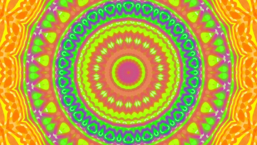 Kaleidoscope mandala pattern circle lower line neon mirror redering
 geometry background effect abstract texture muelti color spiral, circle