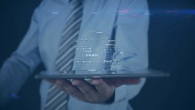 Animation of globe with data processing and world map over caucasian businessman. Global business and digital interface concept digitally generated video. - Powered by Shutterstock - Get 15% off with code: PIKWIZARD15