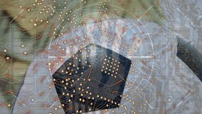 Animation of football over data processing. Global business and digital interface concept digitally generated video. - Powered by Shutterstock - Get 15% off with code: PIKWIZARD15