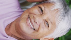 Video of happy biracial senior couple taking selfie in garden. active retirement lifestyle, senior relationship and spending time together with technology concept. - Powered by Shutterstock - Get 15% off with code: PIKWIZARD15