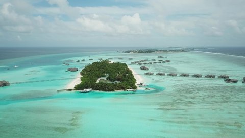 Aerial Drone View Beautiful Atoll Island Stock Footage Video (100% ...