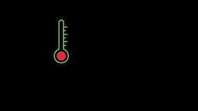 thermometer animation with black background,best animation in 4k.