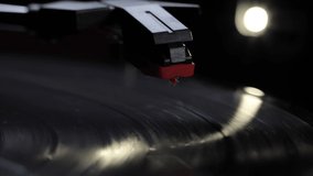 Cinematic Macro Of Retro Vinyl Record Player Spinning - Powered by Shutterstock - Get 15% off with code: PIKWIZARD15