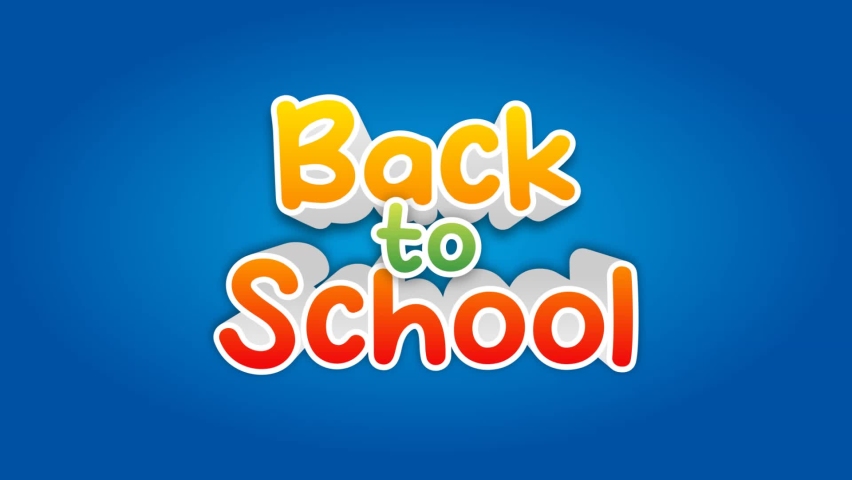 Back to school text animation title cartoon 