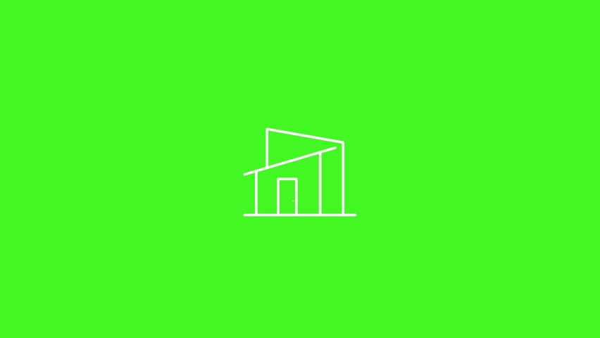 green screen of house logo animation for graphics resource